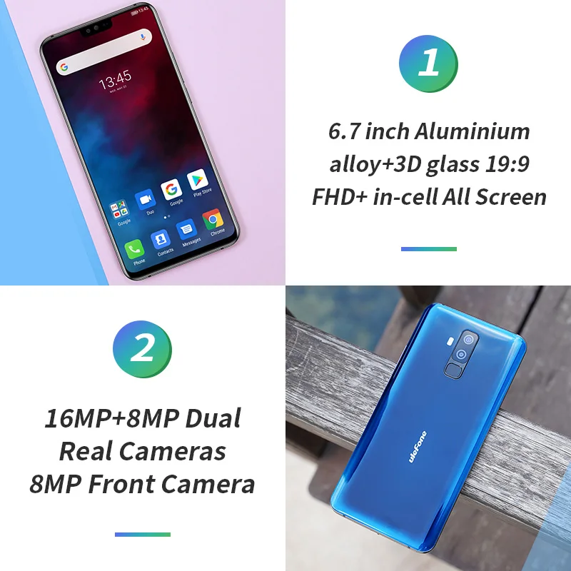 Ulefone T2 смартфон с 6 7 дюймовым дисплеем процессором Helio P70 ОЗУ ГБ ПЗУ 128 4200