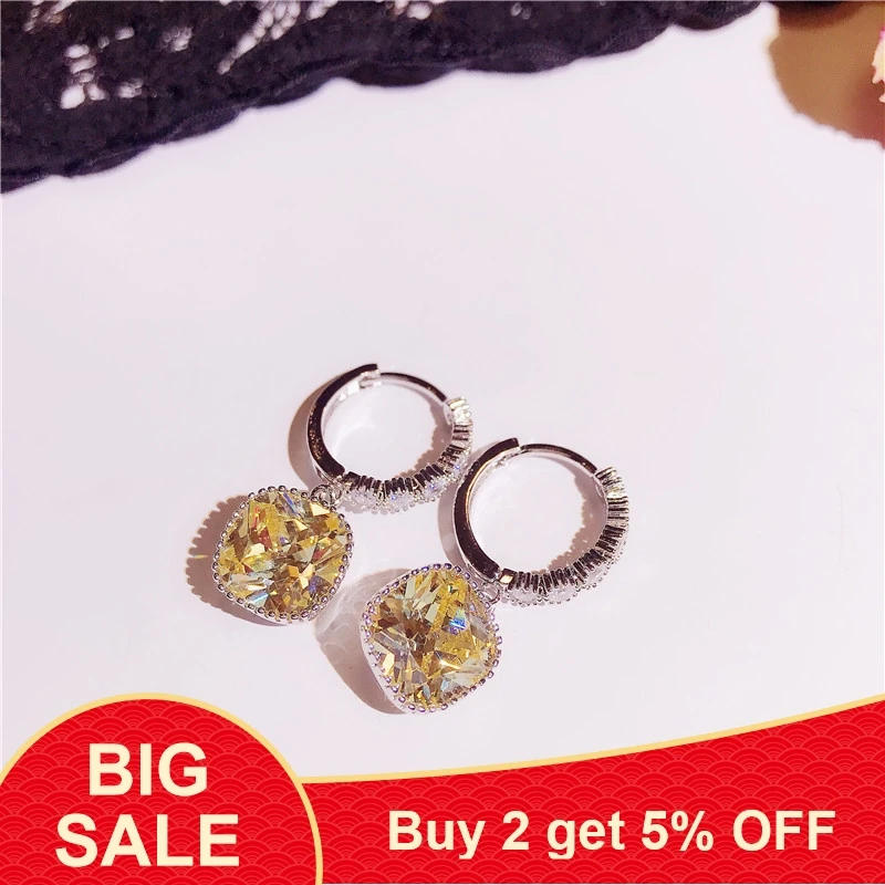 Женские свадебные серьги подвески AAAA cz из настоящего серебра 925 пробы вечерние