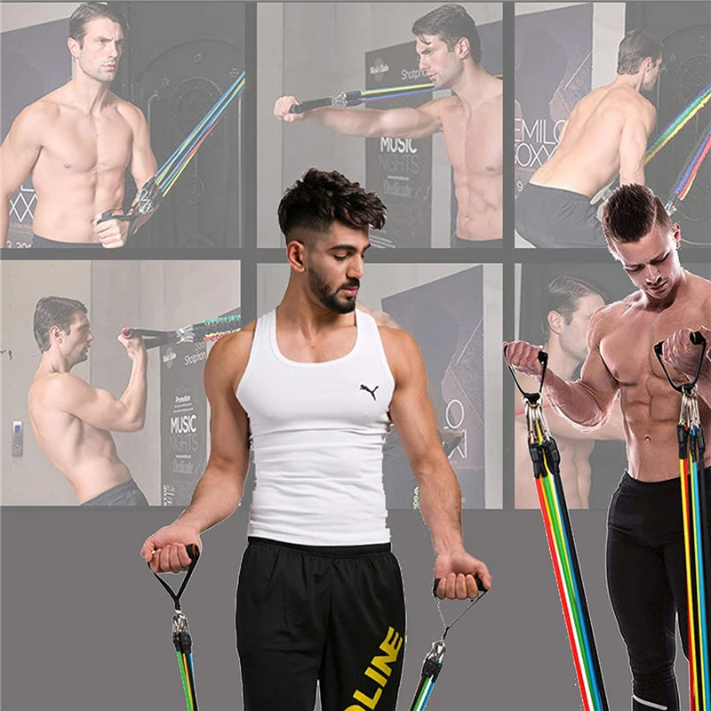 11 шт./компл. из латексных трубок для упражнений тянущиеся веревки фитнес