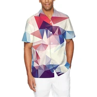 3d mens shirt colorful geometric shapes short sleeve shirt for men casual beach blouses hommes fashion shirts male tops