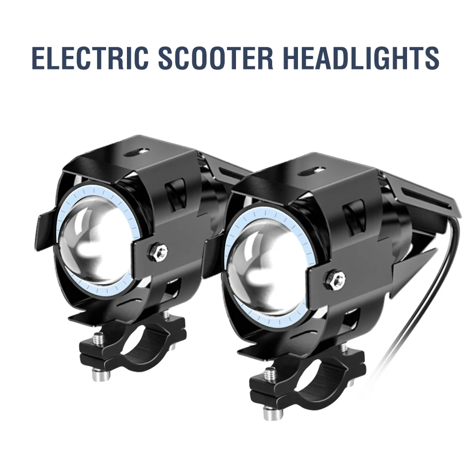 2PCS/Pack Electric Scooter Headlight LED White Light for Motorcycle Motorbike Electric Bike Head Light Lamp