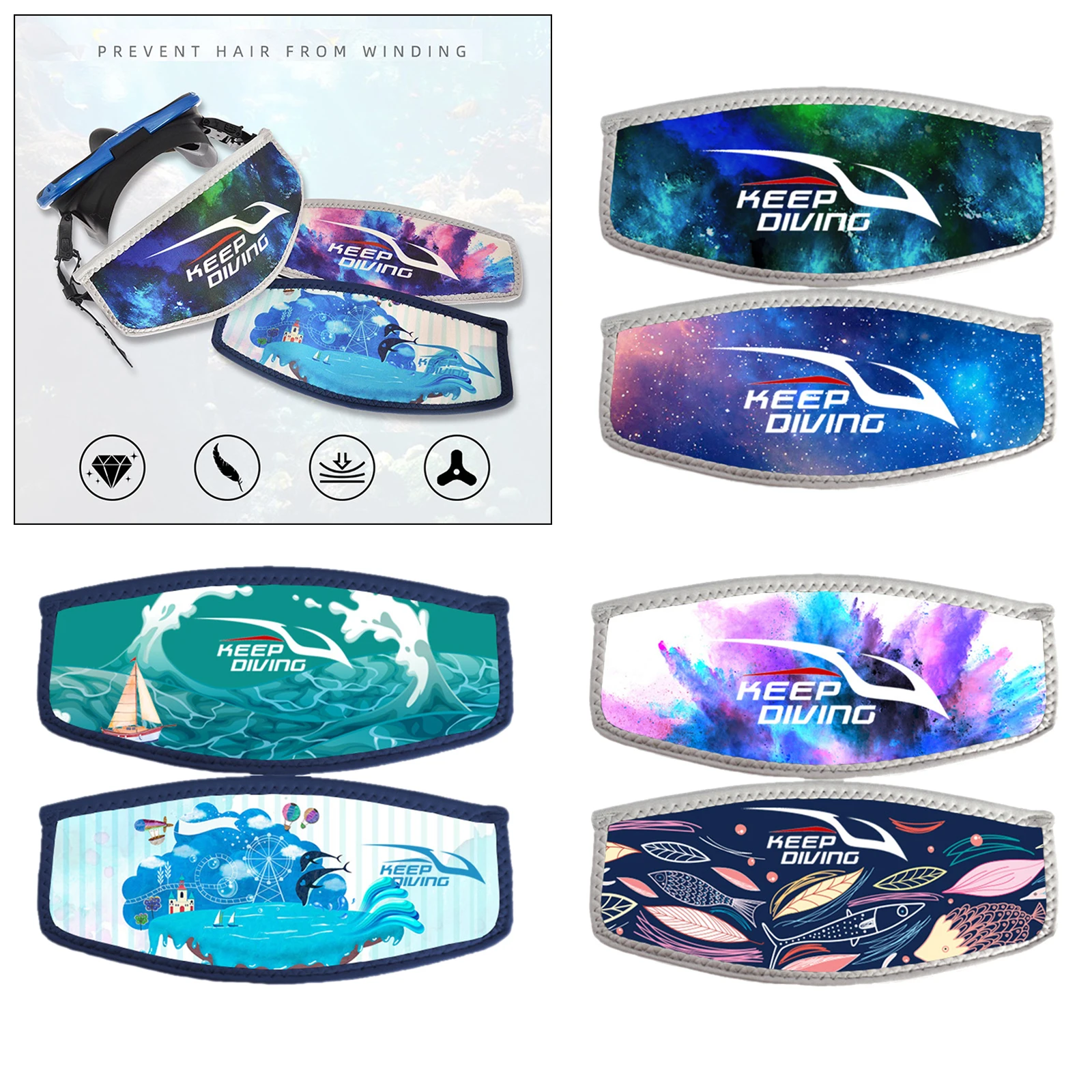 Водонепроницаемая маска для подводного плавания Для Акваланга с ремешком