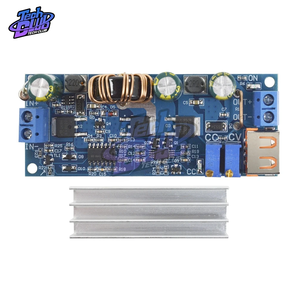 Повышающая плата с USB портом Регулируемый Модуль повышения мощности 80 Вт