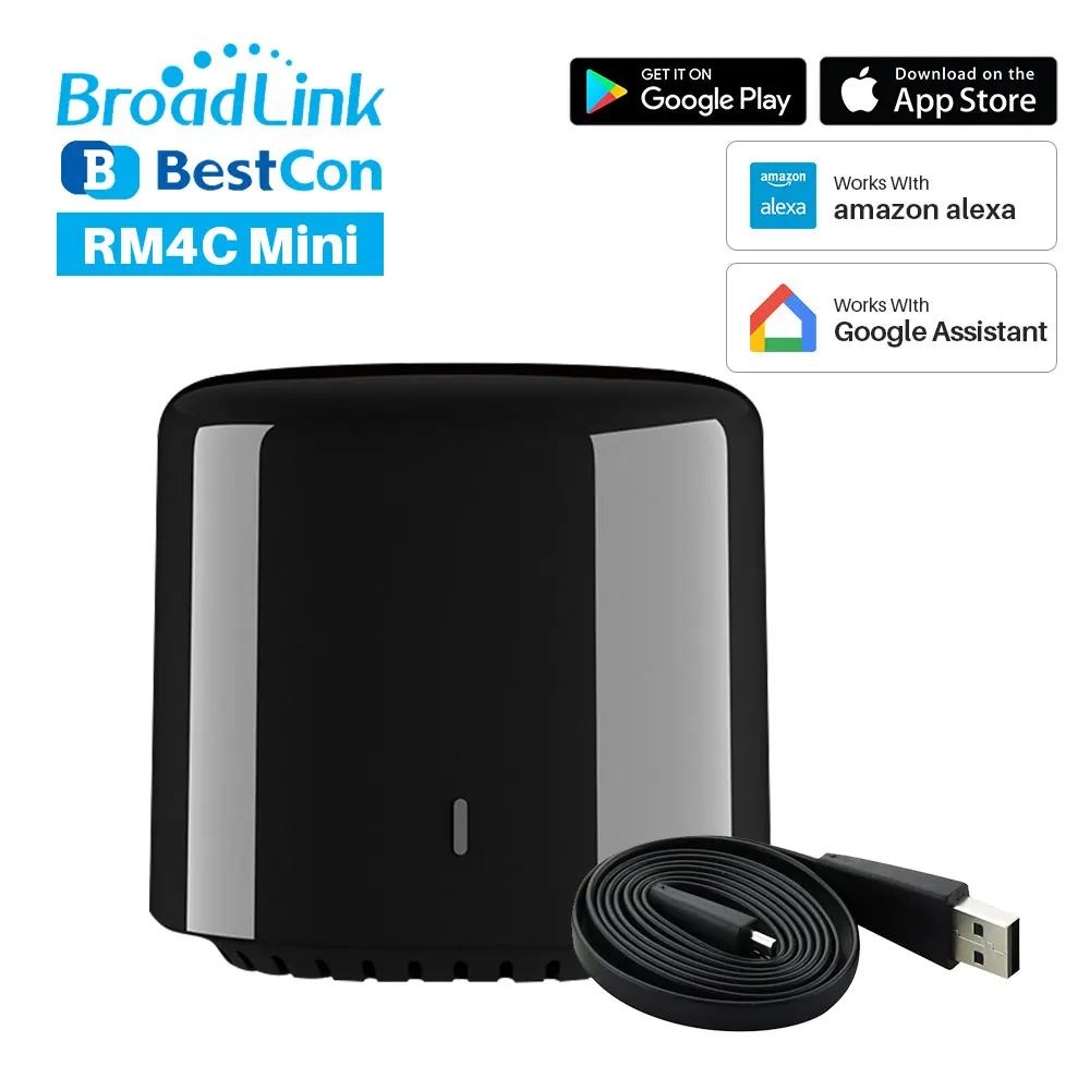 

2020 New Broadlink Brand BestCon RM4C Mini Universal IR Remote Controller IR Transmitter Smart Home Works With Alexa Google Home