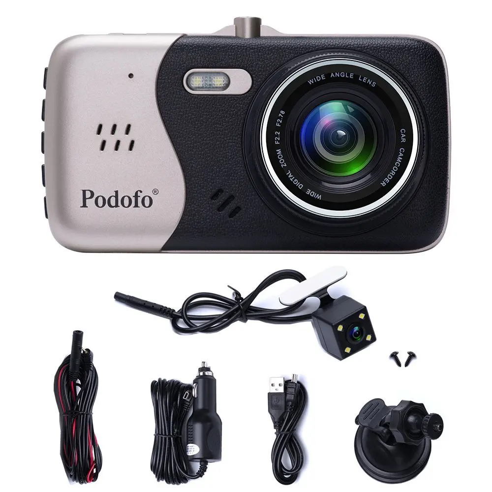 Podofo 4 0 &quotNovatek Автомобильная камера с двумя объективами Dach Cam DVR видеорегистратор