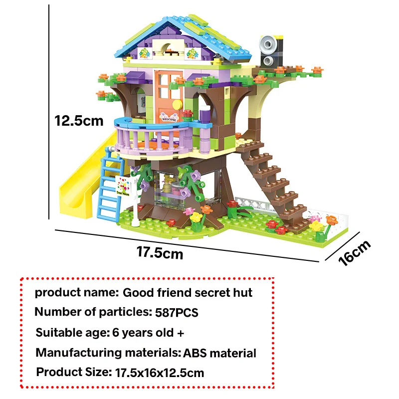 

Girls Mia Adventure Tree House Stacking Bricks NEW Building Blocks Compatible 587pcs Friends Kids Toys for Children