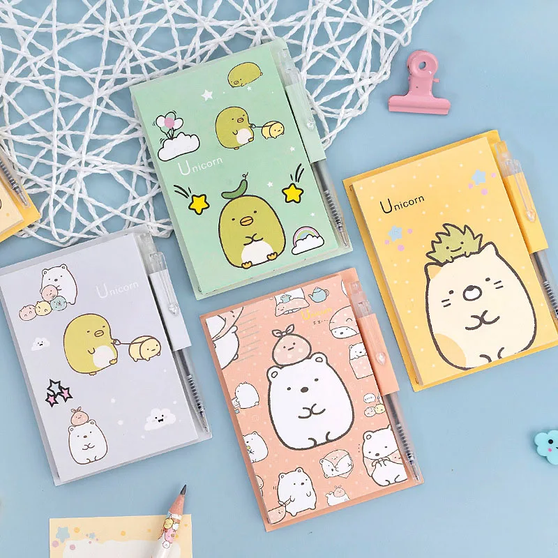 Милые Складные Липкие заметки с ручкой Kawaii Sumikko блокноты для заметок детей DIY