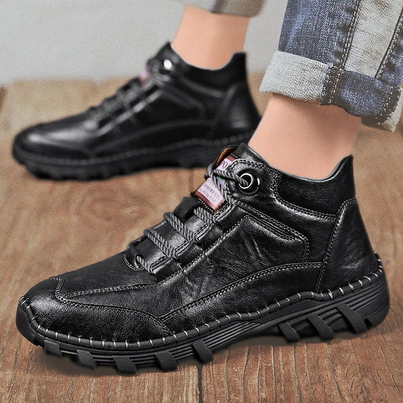 

Туфли мужские кожаные в британском стиле, удобная повседневная прогулочная обувь, мягкая плоская подошва, большие размеры 48