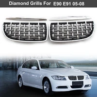 front kidney grill front hood diamond grille meteor grill for bmw 3 series sedan e90 e91 2005 2008