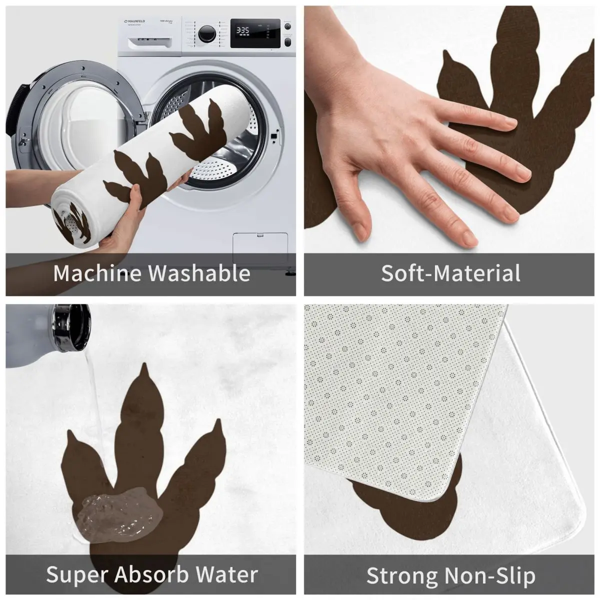 Динозавр ножки Придверный коврик из полиэстера нескользящий напольный Декор