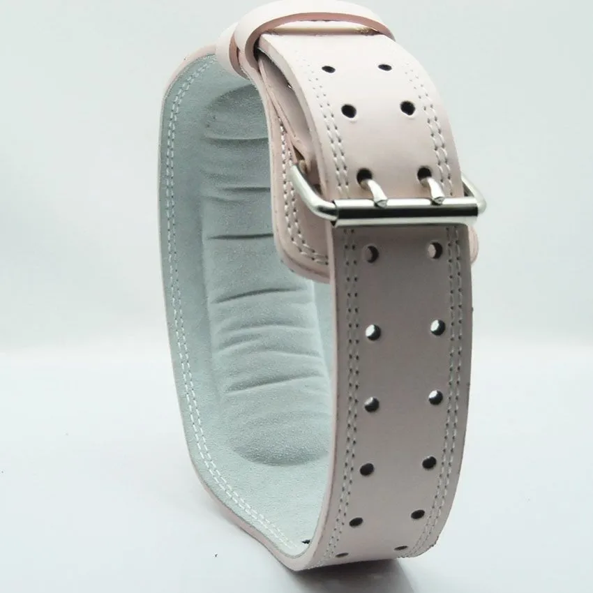 Розовый кожаный ремень для защиты талии женский фитнеса и тяжелой атлетики