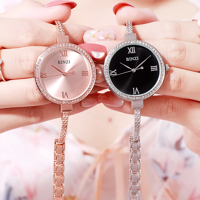 [Низкая цена] binzi брендовые часы женские Relogio Feminino творческая цепочка стальной
