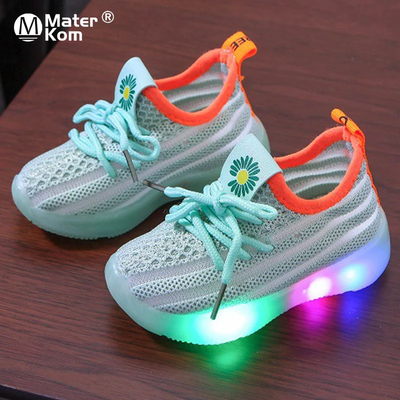 

Size 21-30 Boys Led Light Up Sneakers Luminous Sneakers for Girls Children Anti-slippery Glowing Shoes Baby Wear-resistant Shoes