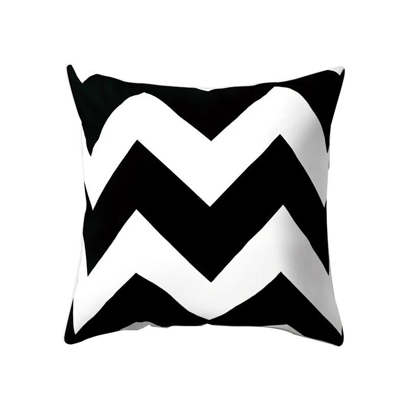 

Black White Geometric Pillowcase Decorative Pillowslip Simple Square Cushion Cover Decorative Throw Pillows Covers Home Supplies