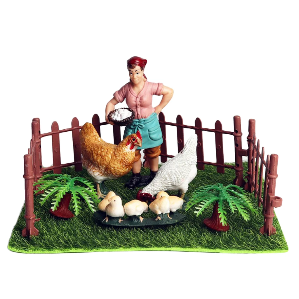 

Animal People Play Figures Set DIY Miniature Farm for Kids Imaginative Toy
