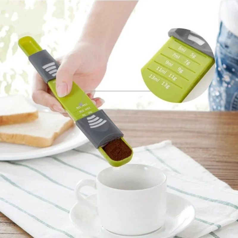 

Kitchen Eight-level Scale Spoon Measuring Spoon Adjustable Quantitative Spoon, Gram Spoon Coffee Measuring Spoon Baking Utensils