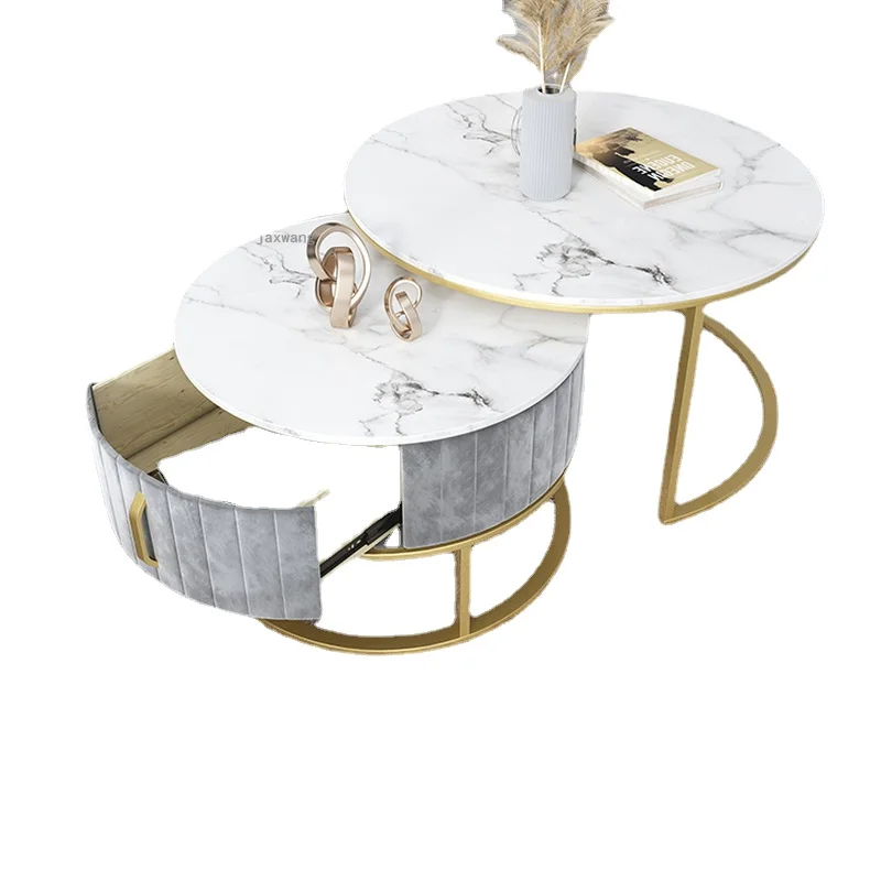 

Круглые журнальные столики в скандинавском стиле для гостиной, простой современный прикроватный столик для маленькой квартиры, спальни, до...