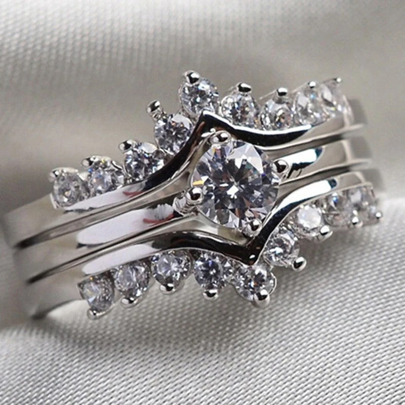 Shiny AAA Zircon Women Ring Fashion Simple Wedding Engagement Bride Party Jewelry Gifts gemstone ring 925 anillos silver | Украшения и