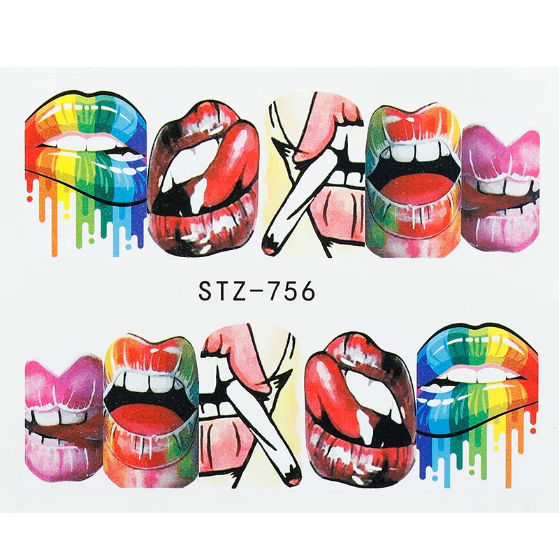 9pcs Suit Skeleton Nail Sticker Water Self-Adhesive Halloween Slider Tattoo Big Eyes Scary DIY Stickers Decoration | Красота и