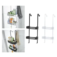 hanging bath shelves bathroom shelf organizer nail free shampoo holder storage shelf rack bathroom basket holder black white