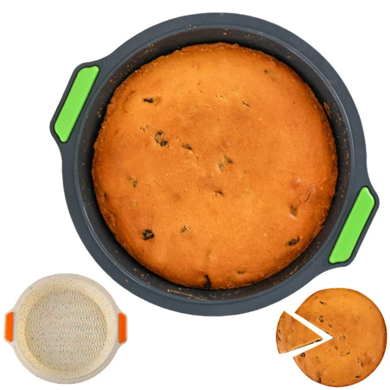

9,5 дюймов Круглая силиконовая форма для тортов для хлеба антипригарное покрытие формы для выпечки торта лоток для Кухня на день рождения ук...