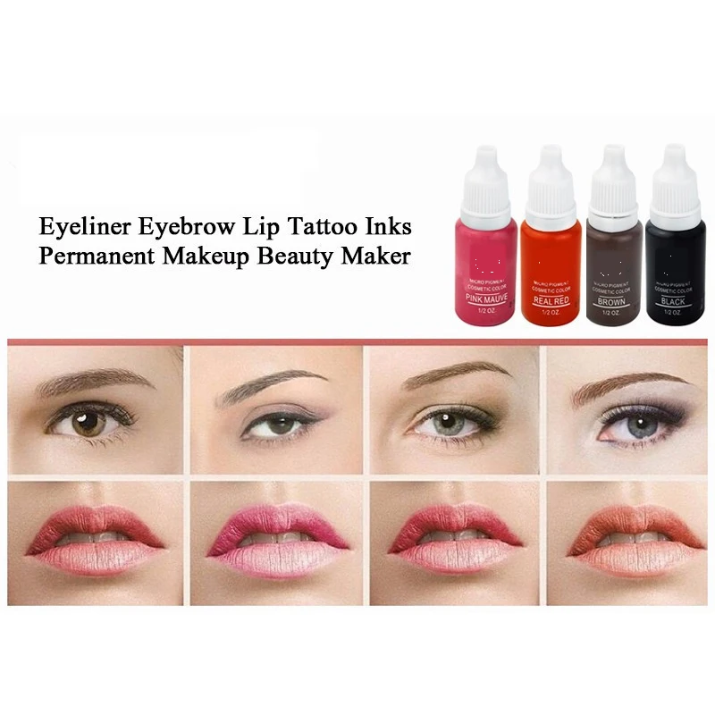 

6 Pcs Permanent Microblading Makeup Pigment Set Tattoo Ink 15ml Kit For Tattoo Eyebrow Lip Make Up Mixed Colors Tinta