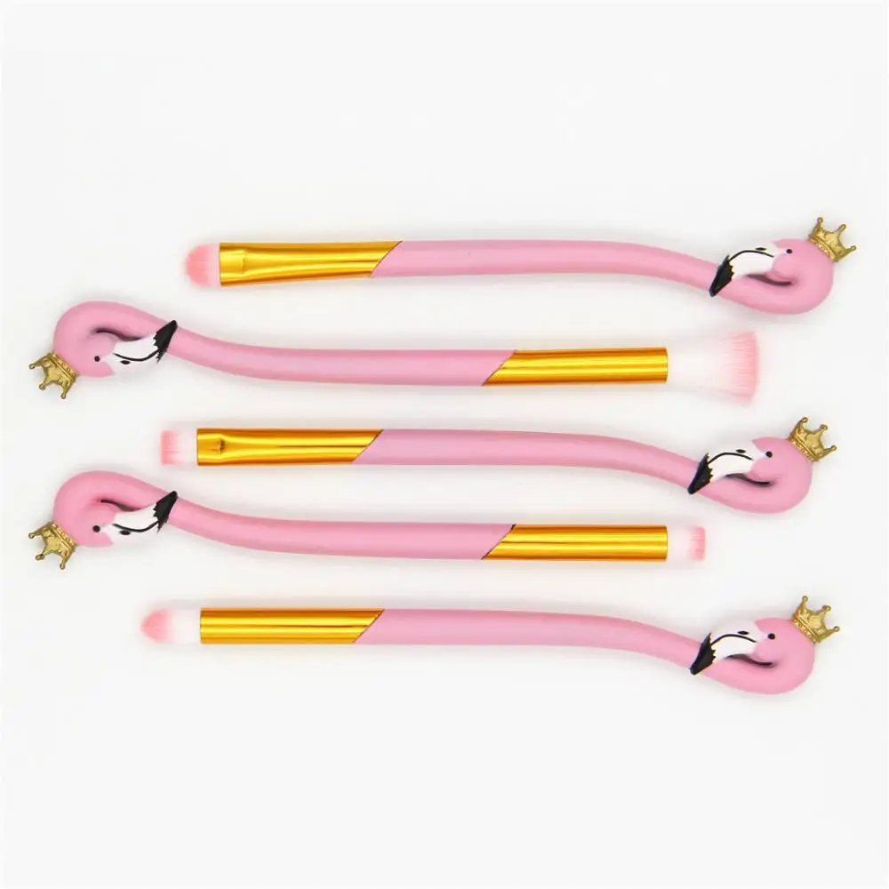 5 pcs/10pcs Cute Pink Flamingo Makeup Set Brush Eyebrow Foundation Brushes Tools Lip Christmas Gift | Красота и здоровье