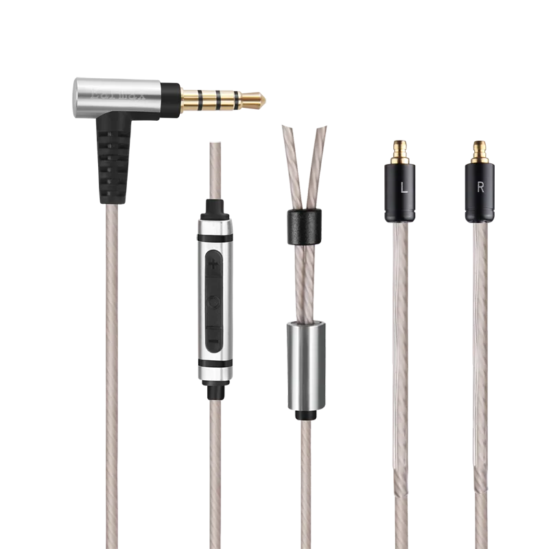 

New For Sennheiser Headphone cable IE100 IE400 IE500 100% high-purity silver-plated Upgrade cable button control with microphone