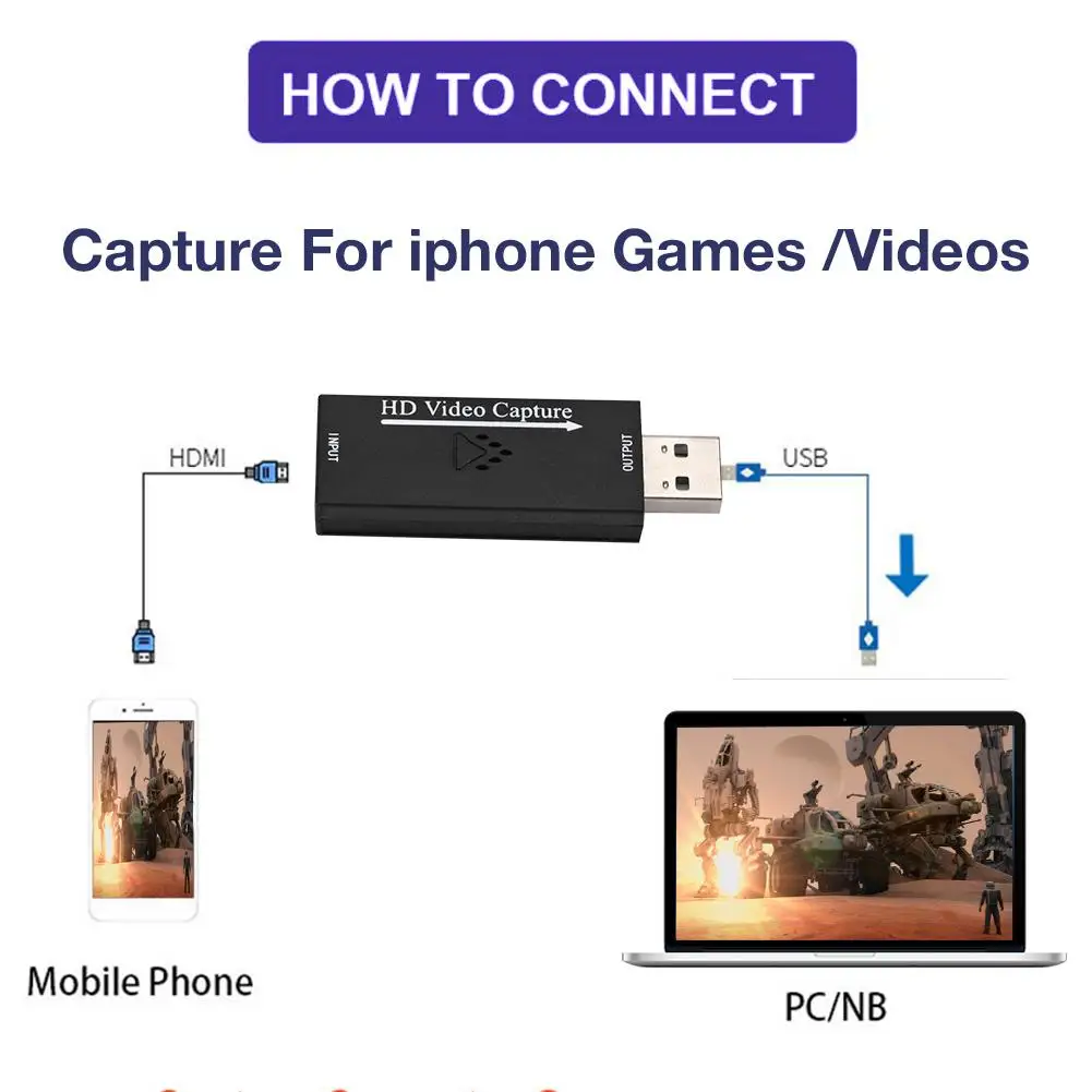 Мини видеорегистратор USB 2 0 записывающее устройство для PS4 игр DVD