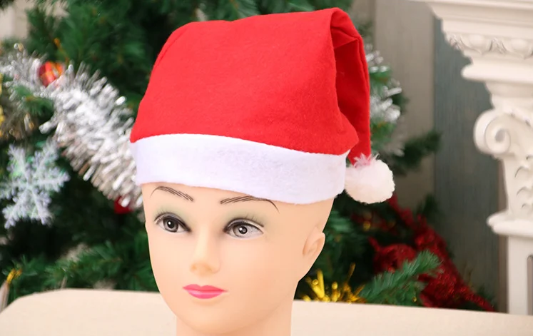 Оптовая продажа Нетканая Рождественская шапка на Рождество для взрослых детей |