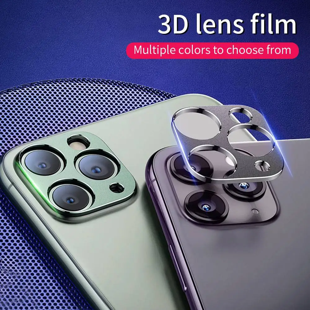 Металлическая 3D Защитная пленка для объектива iPhone 11 Pro Max задней камеры защитная