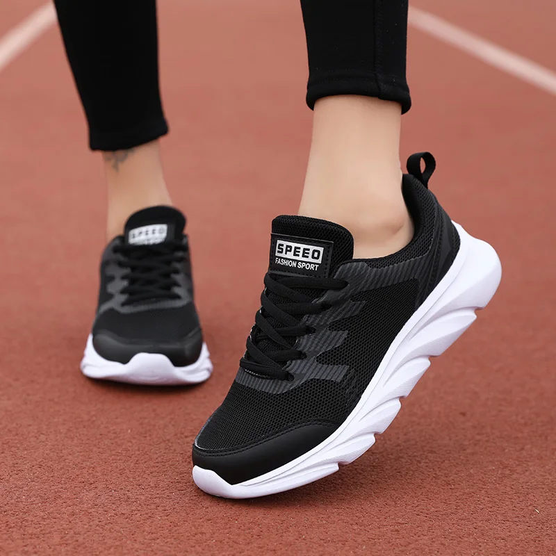 

Женская сетчатая дышащая обувь на шнуровке, легкая обувь из вулканизированной резины для бега, занятий спортом на открытом воздухе, Повседн...