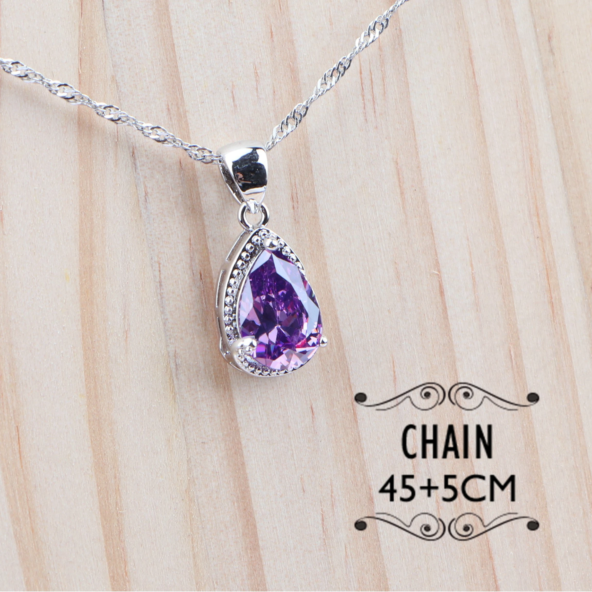 Женский комплект свадебных украшений из серебра 925 пробы с фианитом свадебные