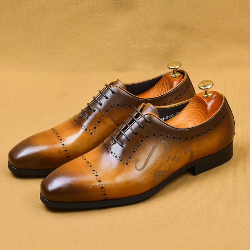 

Туфли мужские классические из натуральной кожи, на шнуровке