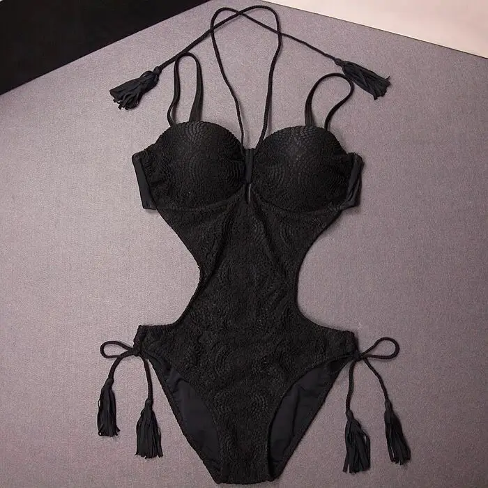 

Womens Female Fashion Sexy Tassel Push UP One Piece Swimwear swimsuits bodysuits Bathing Suits Swimming suits New Styles 2020