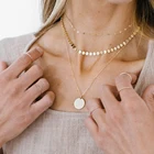 Ожерелье женское многослойное из нержавеющей стали 316L, простой набор из 3 предметов, колье-чокер золотистого цвета, ювелирное изделие
