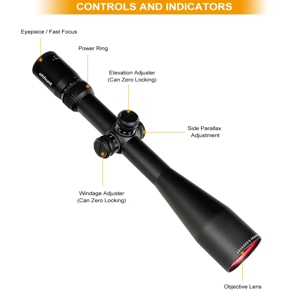 Ohhunt Guardian 6 24X50 SF охотничий прицел 1/2 полумил точечный стеклянный вытравленный