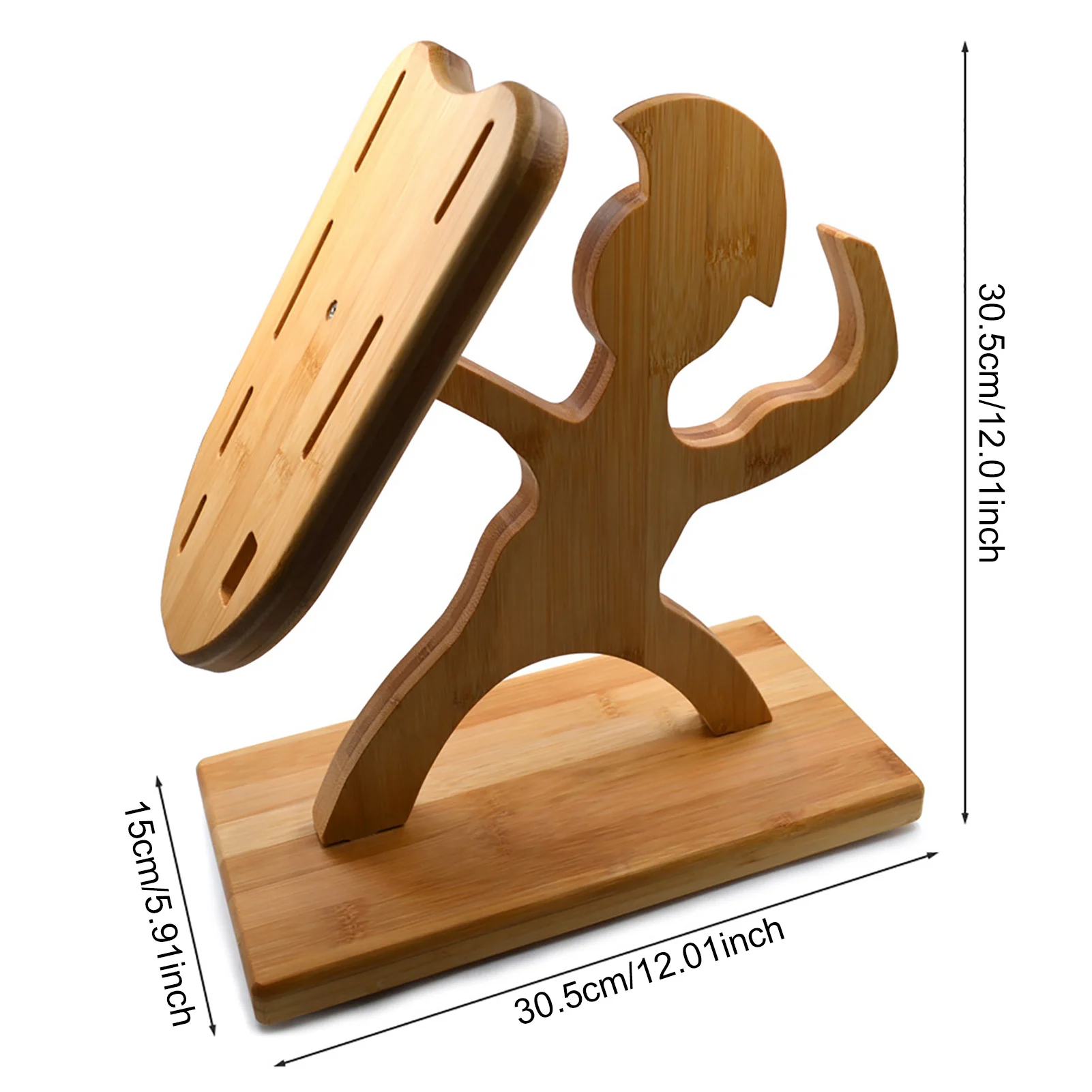 

Creative Wooden Kitchen Knife Holder Gladiator Humanoid Kitchen Knife Storage Rack Maple Wood Knife Stand For 8 Knife And Tool