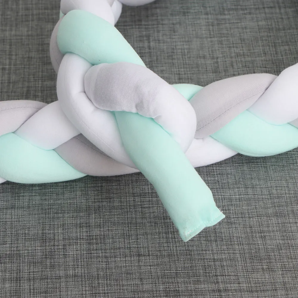 

2M Baby Knot Pillow Bumper Cushion Baby Bed Fence Braided Striped Twist Soft Knot Pillow Braided Crib Bumper Bedding Cushion