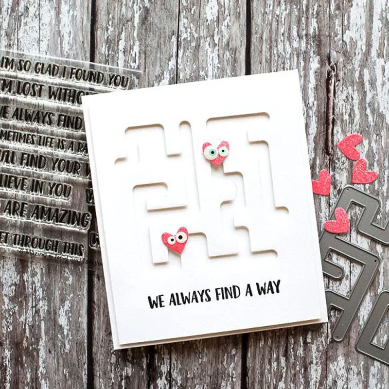 Лабиринт любви ко Дню Святого Валентина скрапбук для альбома карт Сделай Сам