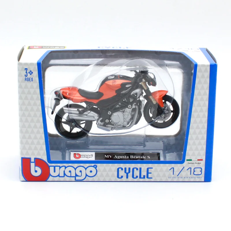 Bburago 1:18 MV Agusta Brutale S оранжевый мотоцикл велосипед литая модель игрушка Новый в