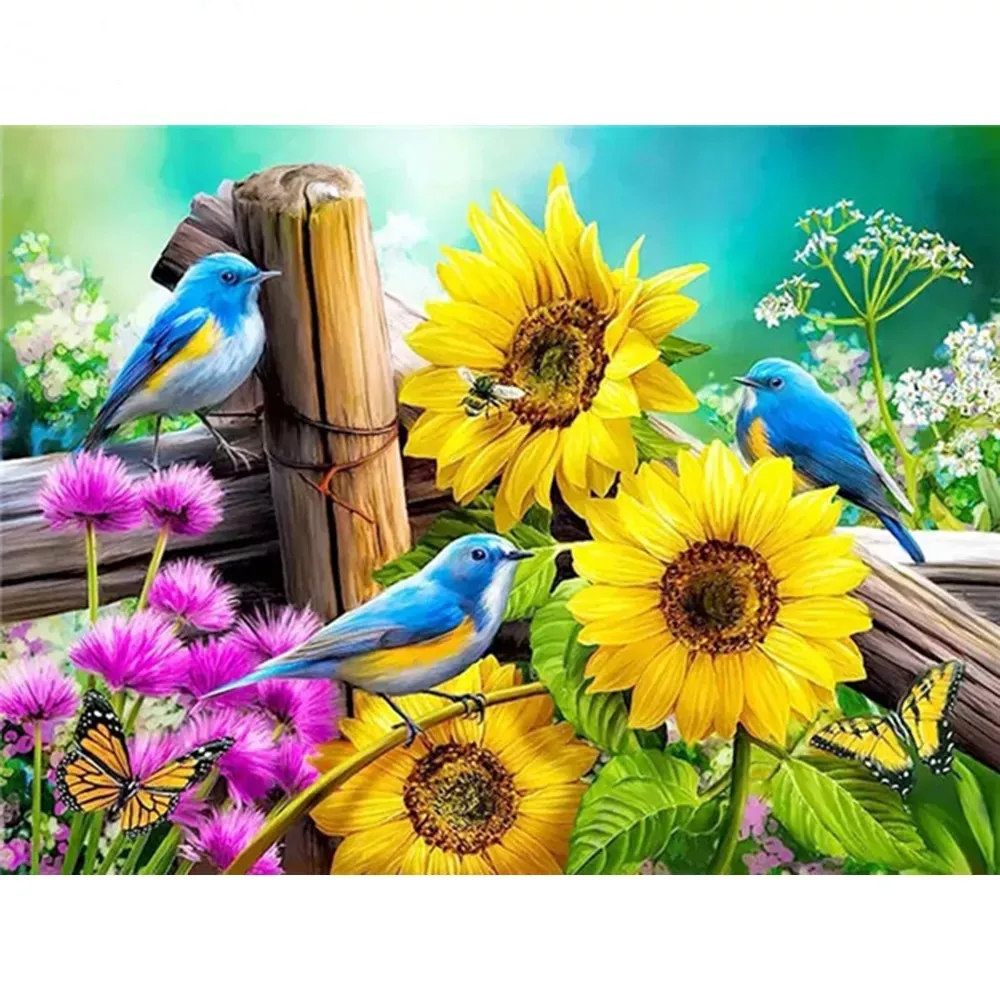 

Full Drill Diamond Painting Bird Cross Stitch 5D Diamond Embroidery Animal Mosaic Sunflower Art Rhinestone Home Decor