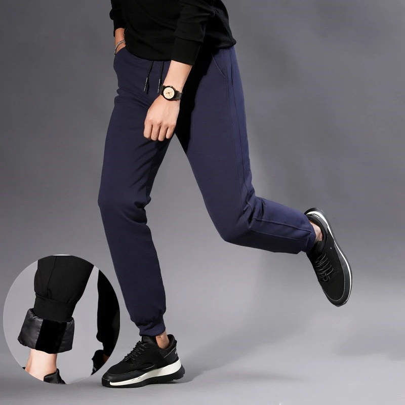 Зимние мужские пуховые брюки утепленные теплые штаны на 90% белом утином пуху