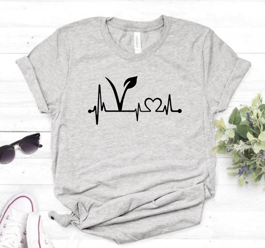 Хлопковая футболка для женщин с life beat and vegan Веселая девочек Hipster 6 цветов