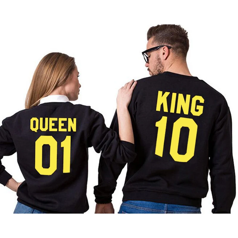 Худи XUANSHOW с надписью KING QUEEN для мужчин и женщин флисовые толстовки капюшоном
