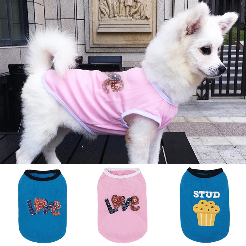 

New Summer Dog Printed Vest Thin Breathable Dog T-shirt Cotton Comfortable Dog Vest Casual Fashion Pet Clothes High Quality