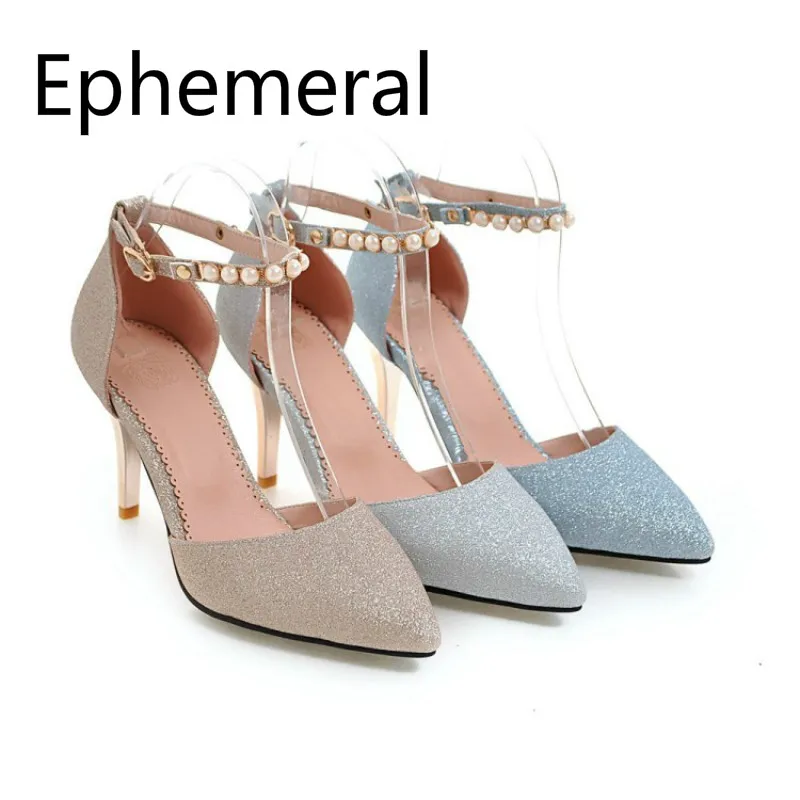 Женские босоножки на высоком каблуке 9 см с пряжкой туфли лодочки Т образным