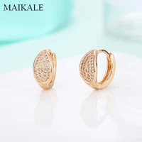 maikale classic u shape stud earrings for women cubic zirconia earrings gold silver color round ear studs fashion jewelry gifts