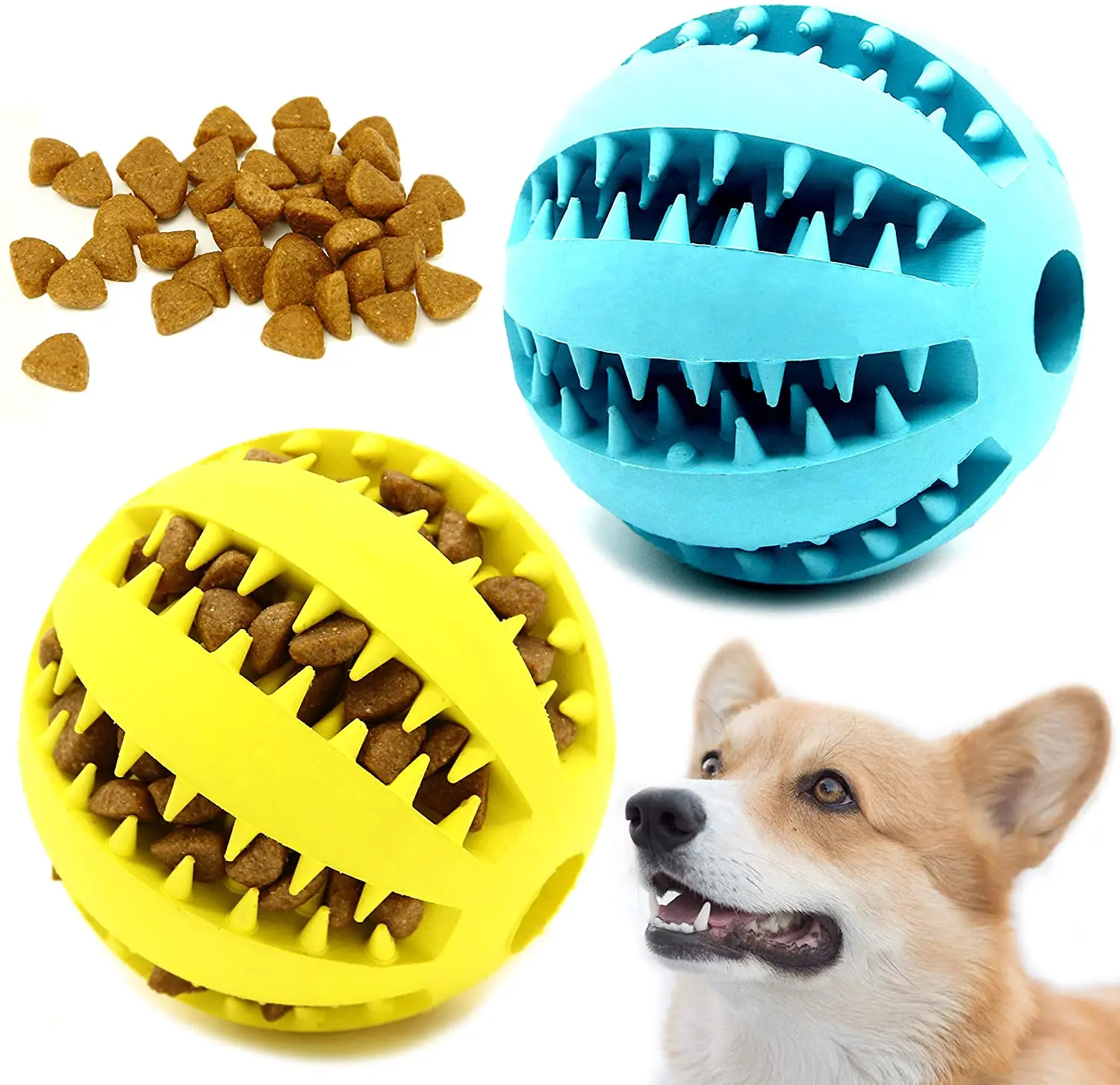 

5cm Natural Rubber Pet Dog Toys Dog Chew Toys Tooth Cleaning Treat Ball Extra-tough Interactive Elasticity Ball for Pet Products