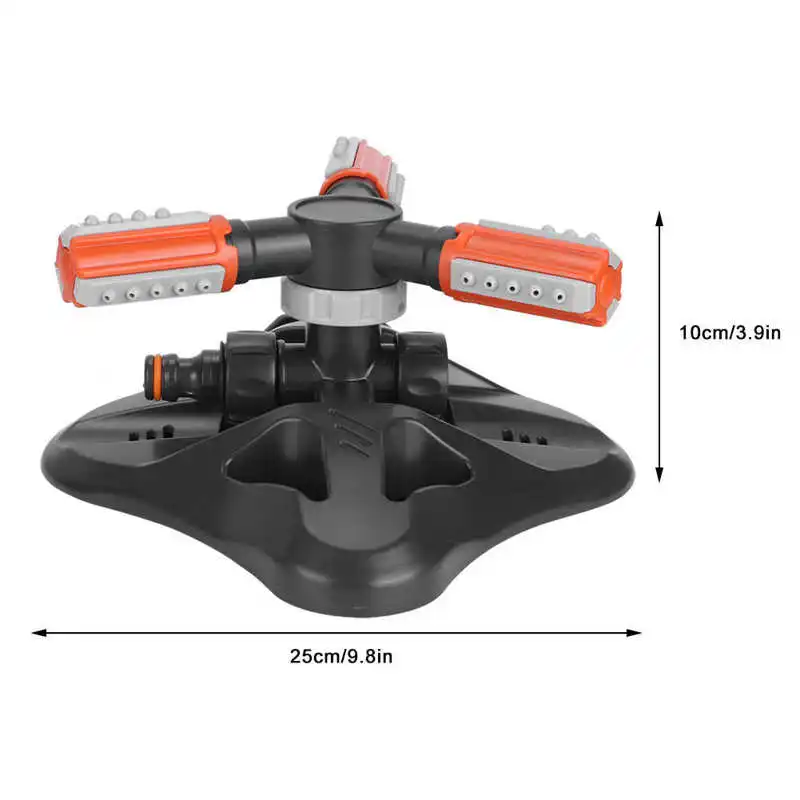 

Automatic 360 Degree Rotating Irrigation 3 Arm Sprinkler System for Garden Yard Lawn Watering Tool 3 Arm Sprinkler